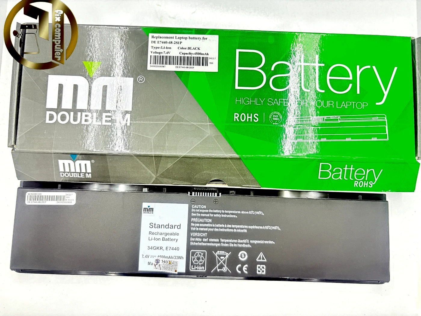 باتری دل Battery Dell 34GKR,E7440 Latitude E7440 E7450 E7420 3RNFD 5K1GW V8XN3 PFXCR G95J5 G0G2M F38HT T19VW 0909H5 0G95J5 P40G 451-BBFV 451-BBFS 451-BBFY E225846